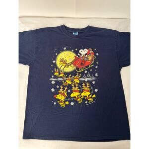 Snoopy Santa and Woodstock Reindeer Vintage Peanuts Christmas XL